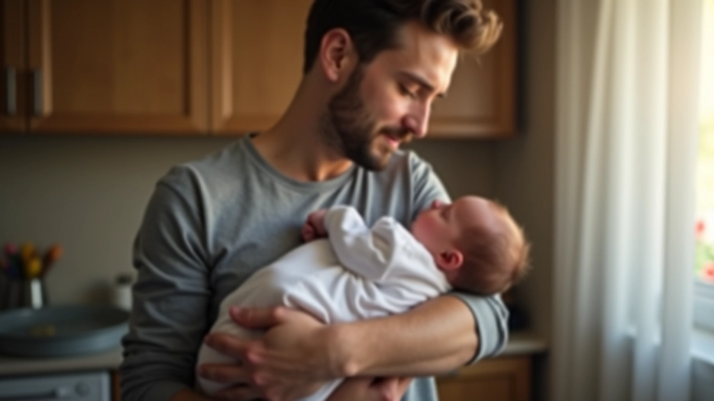 Vater mit Neugeborenem, Elternzeit und Familie